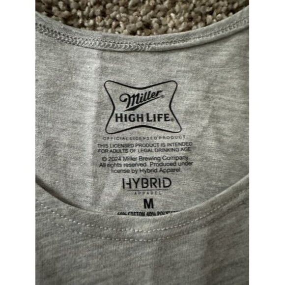 Miller High Life Tank Top Muscle Shirt Mens Size Medium Gray Pullover Casual - Picture 5 of 10
